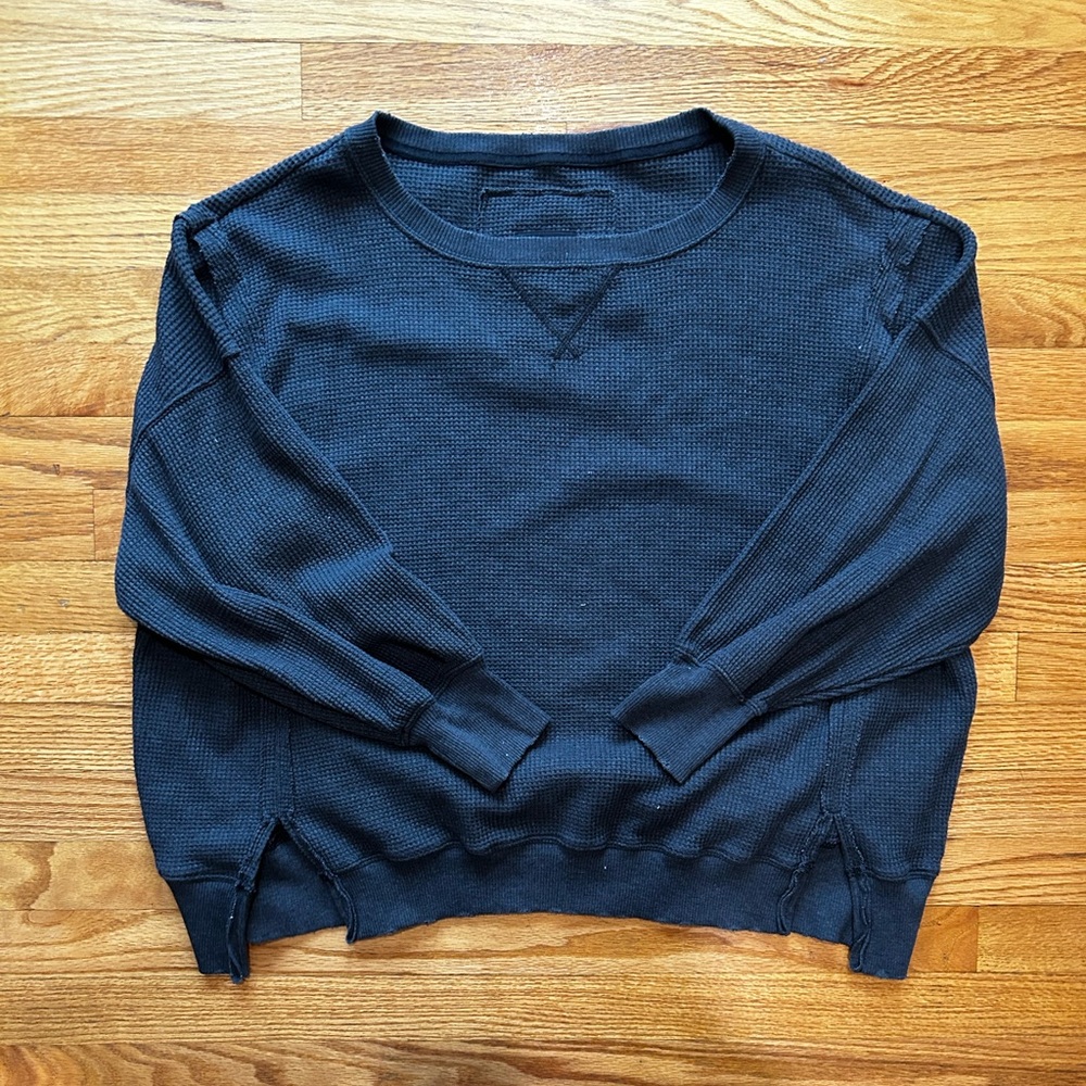 Charcoal Waffle Knit Sweater